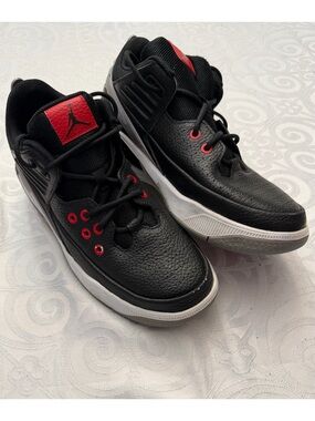 Nike Jordan Black White Red Low-Top Basketball Sneakers Running Shoes Sporty 7Y